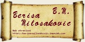 Beriša Milošaković vizit kartica
